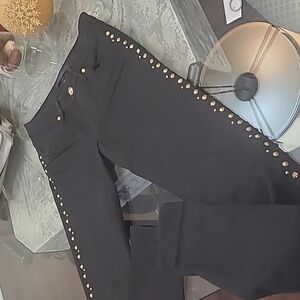 JUICY Couture Black Studded Embolished Skinny Jeans Waist 26